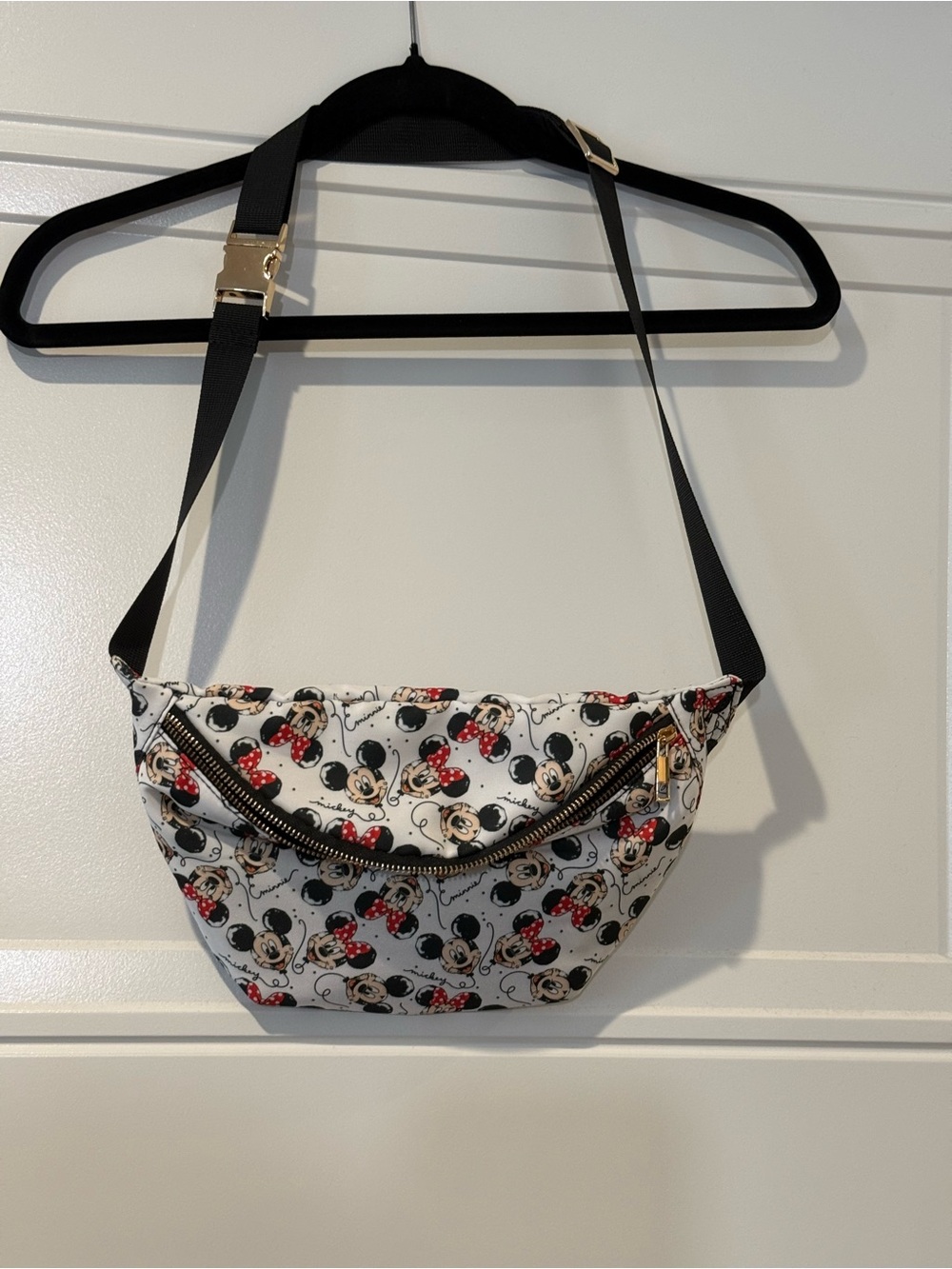 Disney Minnie & Mickey Print Crossbody Bag - White, Black, Red